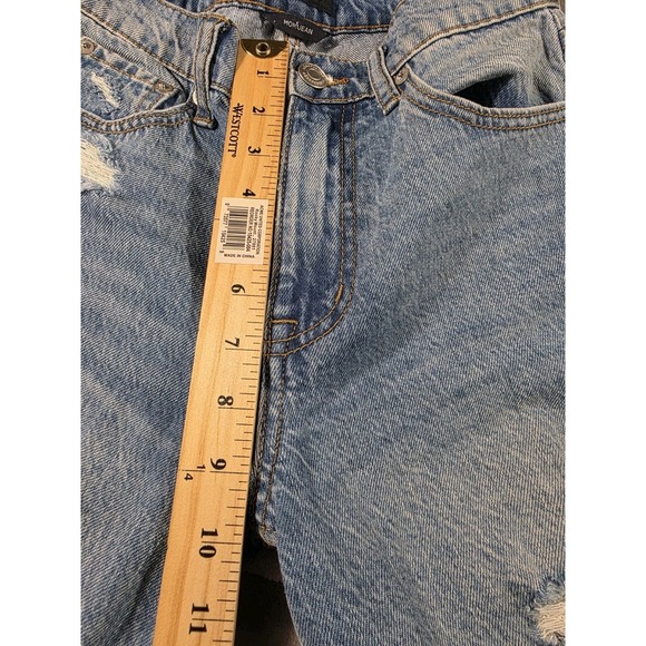 Aeropostale Mom Jean Women's Size 0 Blue Light Wash Mid Rise Distressed - Picture 3 of 8
